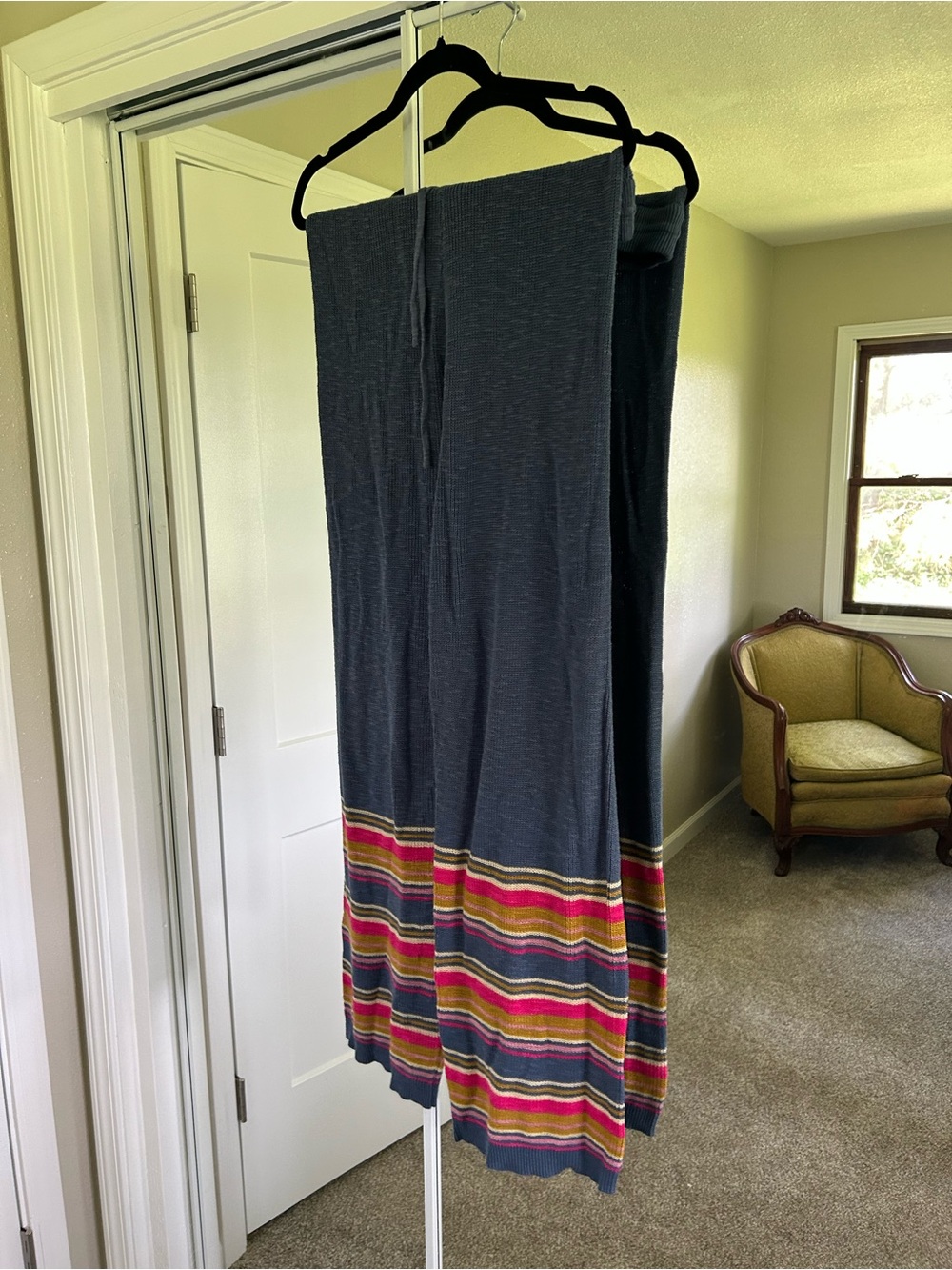 NATURAL LIFE Blue Knit Striped Pants